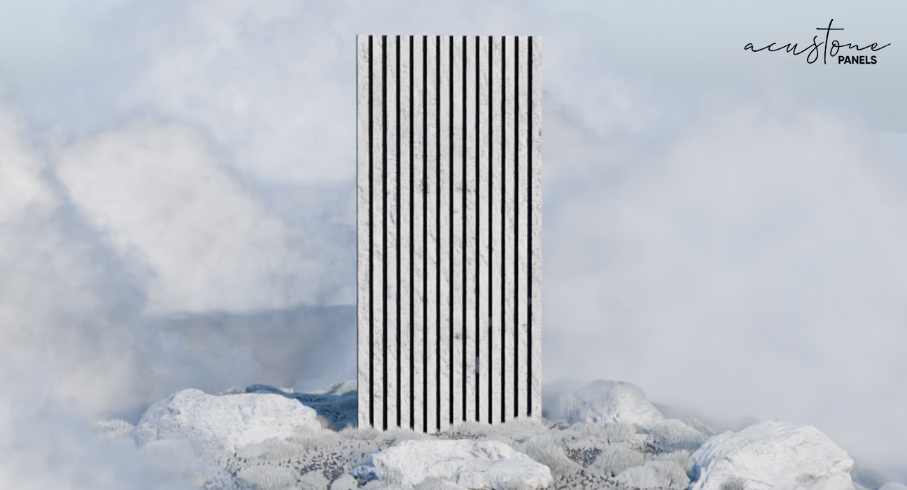 Modern Brisbane living room with AcuStone acoustic stone wall panels installed on feature wall